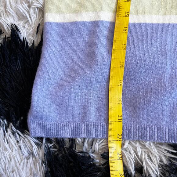 Ann Taylor 100% Cashmere Sweater Tank Top Striped Y2K 2000s 90s Retro Medium - Picture 5 of 6